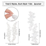 2 Sets 2 Style Lace Embroidery Costume Accessories, Applique Patch, Sewing Craft Decoration, Flower, White, 2pcs/set, 1 set/style