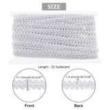 Sparkle Braided Polyester Lace Trim, Garment Accessories, Silver, 3/8~1/2 inch(11~12mm), 22.5 yards/card