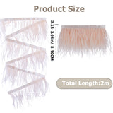2M Fashion Ostrich Feather Trimming, with Cloth Band, Ornament Accessories, Moccasin, 110x0.5mm