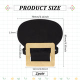 PU Leather Colonial Shoe Buckle Accessories, Black, 7mm, Inner Diameter: 52mm