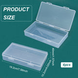 PP Plastic Bead Storage Containers, Dustproof Case with Hinged Lid, for Mask Storage, Rectangle, Clear, 19.2x10.2x4cm