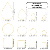 Brass Linking Rings, Mixed Shapes, Golden, 120pcs/box