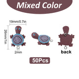 Handmade Polymer Clay Pendants, Tortoises, Mixed Color, 19x26mm, Hole: 2mm