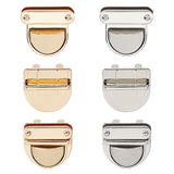 Alloy Bag Twist Lock Accessories, Handbags Turn Lock, Platinum & Golden, 118x72x35mm, Lock: 8sets/box