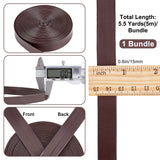 Flat Imitation Leather Cord, Garment Accessories, Coconut Brown, 15x1mm, about 5.47 Yards(5m)/Bundle