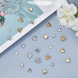 120Pcs 6 Style Brass Nailhead Rivets, for Leather Craft Clothes Belt Bag Shoes, Mixed Shapes, Platinum & Golden, 20pcs/style