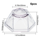 6Pcs Acrylic Display Frame, for Crystal Ball Diaplay, Polygon, Clear, 4x4.6x2.3cm, Inner Diameter: 3.25x3.75cm
