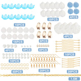 DIY Flower Drop Earring Making Kits, Including Acrylic Bead Caps & Pendants, Glass Pearl Beads, Brass Pendants & Earring Hooks & Pins & Chains & Jump Rings & Pins, Golden, Pendant: 40Pcs/box