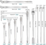304 Stainless Steel Lab Spoon Spatula, Double-end, Laboratory Sampling Spoon, Mixing Spatula, Lab Equipment, Stainless Steel Color, 26pcs/bag