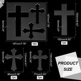 Transparent Acrylic Templates, Religion Cross, Clear, Square: 197x197x6mm, Cross: 118~163x77~102x6mm
