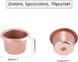 Iron Candle Cups, for Candle Making Tools, Mixed Color, 28x17.5mm, Hole: 4.5mm, 2colors, 5pcs/color, 10pcs/set
