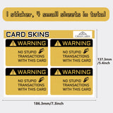 PVC Plastic Waterproof Card Stickers, Self-adhesion Card Skin for Bank Card Decor, Rectangle, Word, 186.3x137.3mm