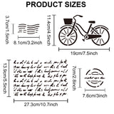 PET Hollow Out Drawing Painting Stencils, for DIY Scrapbook, Photo Album, Bicycle Pattern, 300x300mm