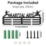 Sports Theme Iron Medal Hanger Holder Display Wall Rack, with Screws, Martial Arts Pattern, 150x400mm