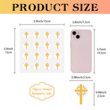 8 Sheets Plastic Waterproof Self-Adhesive Picture Stickers, Round Dot Cartoon Decals for Kid's Art Craft, Cross, 150x150mm, Sticker: 25mm