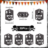 30Pcs Alloy Pendents, Playing Cards with Skull, Electrophoresis Black, 33x22x3mm, Hole: 2mm, 30pcs