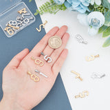 304 Stainless Steel Pendants, Number 0~9, Golden & Stainless Steel Color, 21x5~11x1.5mm, Hole: 6.5x3mm, 18pcs/box