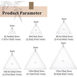 1~6 Inch Triangle Transparent Acrylic Quilting Templates, Quilting Rulers, Quilting Frames, for Applying Vinyl & Sublimation Designs On Shirts, Peru, 42.5~153x49~176x2.5mm, Hole: 3mm, 6pcs/set