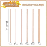 60Pcs 6 Styles Beech Wood Sticks, Round Dowel Rod, for Braiding Tapestry, Column, Blanched Almond, 20x0.3~1cm, 10pcs/style
