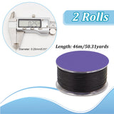 46M Nylon Crystal Thread, with Spool, for Jewelry Making, Black, 0.25mm, about 50.31 Yards(46m)/Roll