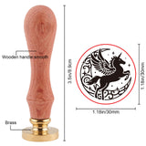 Brass Wax Seal Stamp with Handle, for DIY Scrapbooking, Unicorn Pattern, 3.5x1.18 inch(8.9x3cm)