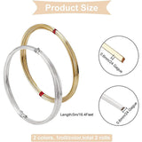 2Pcs 2 Colors Brass Wire, Square, Mixed Color, 0.6x0.6mm, about 16.40 Feet(5m)/pc