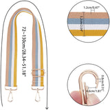 Adjustable Canvas Bag Handles, with Alloy Swivel Clasps, for Bag Straps Replacement Accessories, Stripe Pattern, Champagne Yellow, Gold, Yellow, 72~130x3.8x0.3cm, Alloy Swivel Clasps: 6x4.6x0.8cm