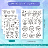 4 Sheets 11.6x8.2 Inch Stick and Stitch Embroidery Patterns, Non-woven Fabrics Water Soluble Embroidery Stabilizers, Bees, 297x210mmm
