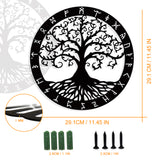 Iron Wall Art Decorations, for Front Porch, Living Room, Kitchen, Matte Style, Tree of Life Pattern, 291x1mm