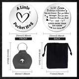 Encouragement To Daughter Theme Flat Round Double-Sided Engraved Stainless Steel Commemorative Decision Maker Coin Set, with Storage Pouch & Drawstring Bags, Boy Pattern, 25x25x2mm