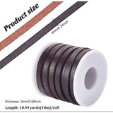 1 Roll Cowhide Cords, with 1Pc Plastic Empty Spools, Coconut Brown, 6x2mm, about 10.94 Yards(10m)/Roll