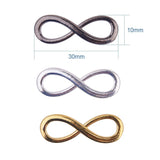 Multicolor  Infinity Charm Pendant 30x10x2mm Connector Link Random, about 20pcs/bag, Mixed Color, 30x10x2mm