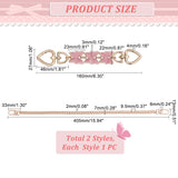 1Pc Curb Chain Bag Handle, and 1Pc Butterfly Alloy Enamel Bag Strap Extender, with Swivel Clasps, for Bag Straps Replacement Accessories, Pink, 16cm & 40.5cm