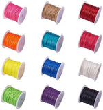 Waxed Polyester Cords, Mixed Color, 1mm, about 10m/roll, 1roll/color, 12rolls/set