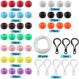 DIY Sport Theme Keychain Making Kit, Including Barrel European Resin & Plastic Beads, Polyester Cord, Plastic Lobster Keychain Clasp Findings, Mixed Color, 645Pcs/box