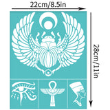 Self-Adhesive Silk Screen Printing Stencil, for Painting on Wood, DIY Decoration T-Shirt Fabric, Turquoise, Beetle Pattern, 280x220mm