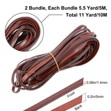 Flat Leather Jewelry Cord, Jewelry DIY Making Material, Coconut Brown, 5x1.4mm, about 10.94 Yards(10m)/Roll