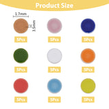 40pcs 8 colors Porcelain Mosaic Tiles, Round Shape Mosaic Tiles, for DIY Mosaic Art Crafts, Picture Frames and More, Mixed Color, 17x3.5~4mm, 5pcs/color