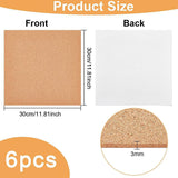 Cork Insulation Sheets, for Coaster, with Adhesive Back, Wall Decoration, Party and DIY Crafts Supplies, Square, BurlyWood, 30x30x0.3cm