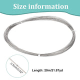 Titanium Steel Wire, Round, Stainless Steel Color, 24 Gauge, 0.5mm, about 65.62 Feet(20m)/Bundle