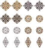 Tibetan Style Alloy Filigree Joiners Links, Mixed Color, 10.8x7.4x1.8cm, 40pcs/box