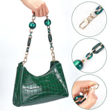 Acrylic Curb Chain Bag Strap, with Aluminum Clasps, for Bag Replacement Accessories, Dark Green, 45.3cm