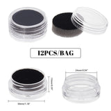 6Pcs Plastic Loose Diamond Boxes, Flat Round with Sponge Inside, for Jewelry Cabochons Displays, Black, 3x1.5cm