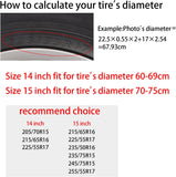 Polyester Tyre Cover, with Contraction Band, Flat Round with Pattern, Vehicle Pattern, 700~750mm