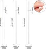 ABS Plastic Square Solid Bar Rods, for DIY Sand Table Architectural Model Making, Clear, 253x1~3x1~3mm