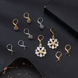 40Pcs 2 Colors 304 Stainless Steel Leverback Earring Findings with Pendant Bails, Golden & Stainless Steel Color, 23.5x12x2.5mm, Pin: 0.8mm and 0.6mm, 20pcs/color