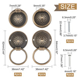 8 Sets 2 Style Alloy Ball Studs Rivets, Flat Round with Chrysanthemum with Head Screw, for DIY Leather Belt, Handbag, Purse Accessories, Antique Bronze & Platinum, 4sets/style