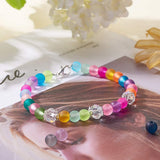 Transparent Glass Beads, Frosted, Round, Mixed Color, 6mm, Hole: 1.3~1.6mm, about 50~61pcs/color, 1200~1464pcs/box