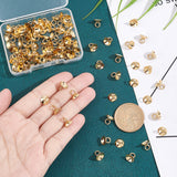 100Pcs 304 Stainless Steel Bead Cap Pendant Bails, for Globe Glass Bubble Cover Pendant Making, Real 18K Gold Plated, 8x7mm, Hole: 3mm, 7.5mm inner diameter