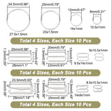 120Pcs 12 Style Alloy Underwear Strap Adjustment Buckles, Bra Slider Hoop, Platinum, 8.5~27.5x1~2mm, Inner Diameter: 8~25mm, 10pcs/style